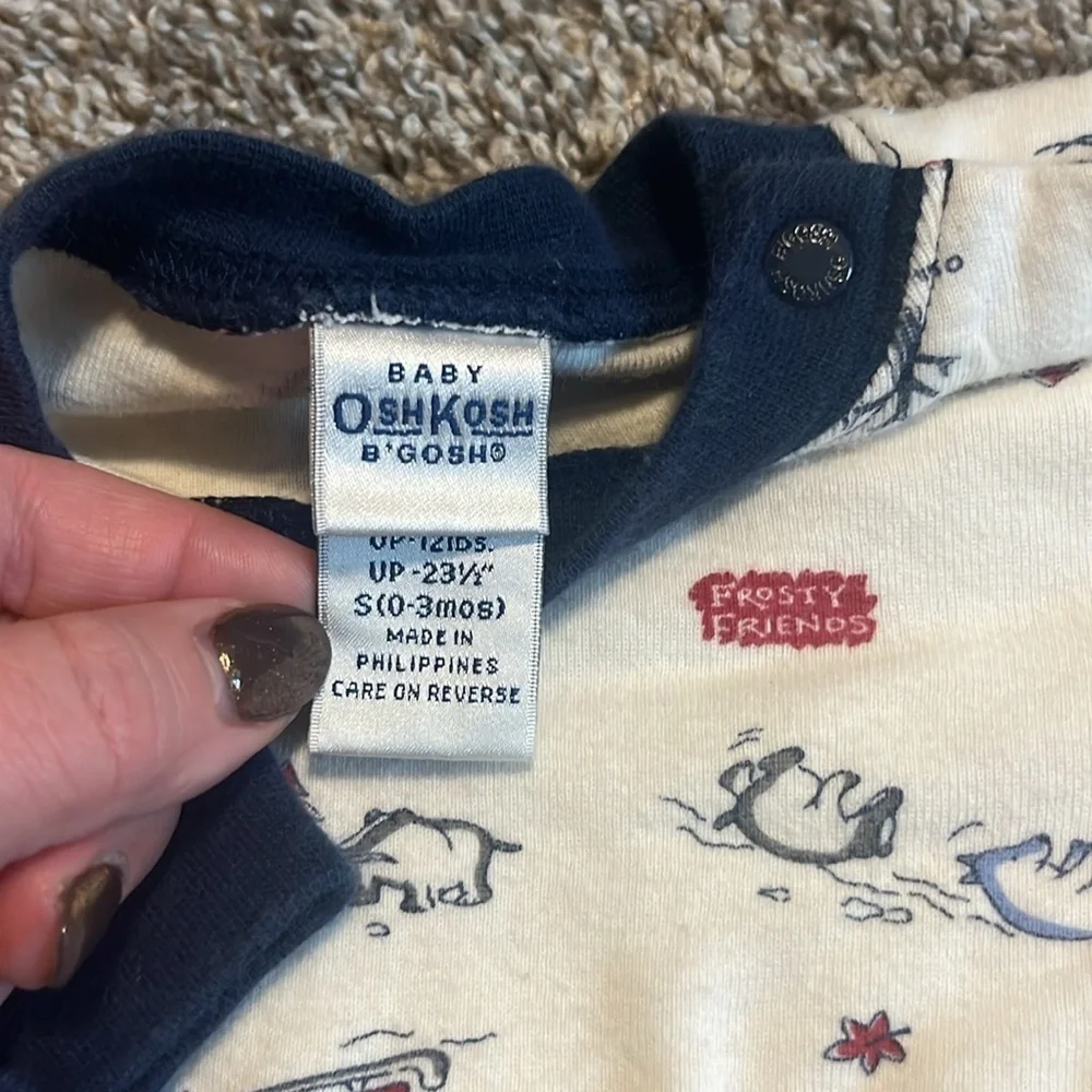 Oshkosh Infant Two Piece‎ Overalls and Long Sleeve Shirt Winter Set 0-3 Month